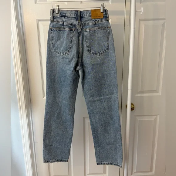 Aritzia Denim Forum The Anita Super High Loose Blue Jeans Size 24 Pleated Cotton - Picture 6 of 13